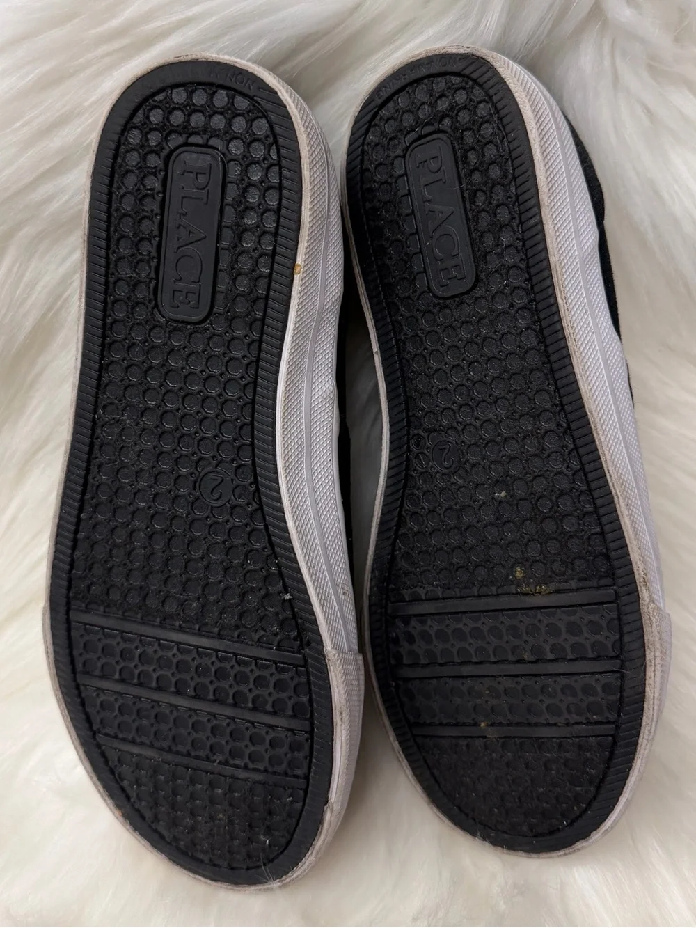 The Children's Place Black Slip-On Sneakers with White Sole